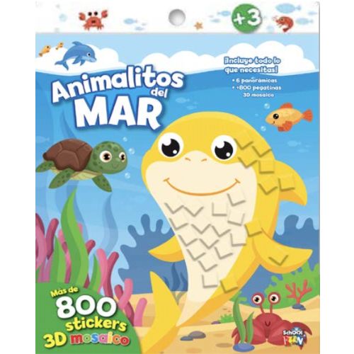  LIBRO PLOW MOSAICOS Y STICKERS ANIMALES DEL MAR