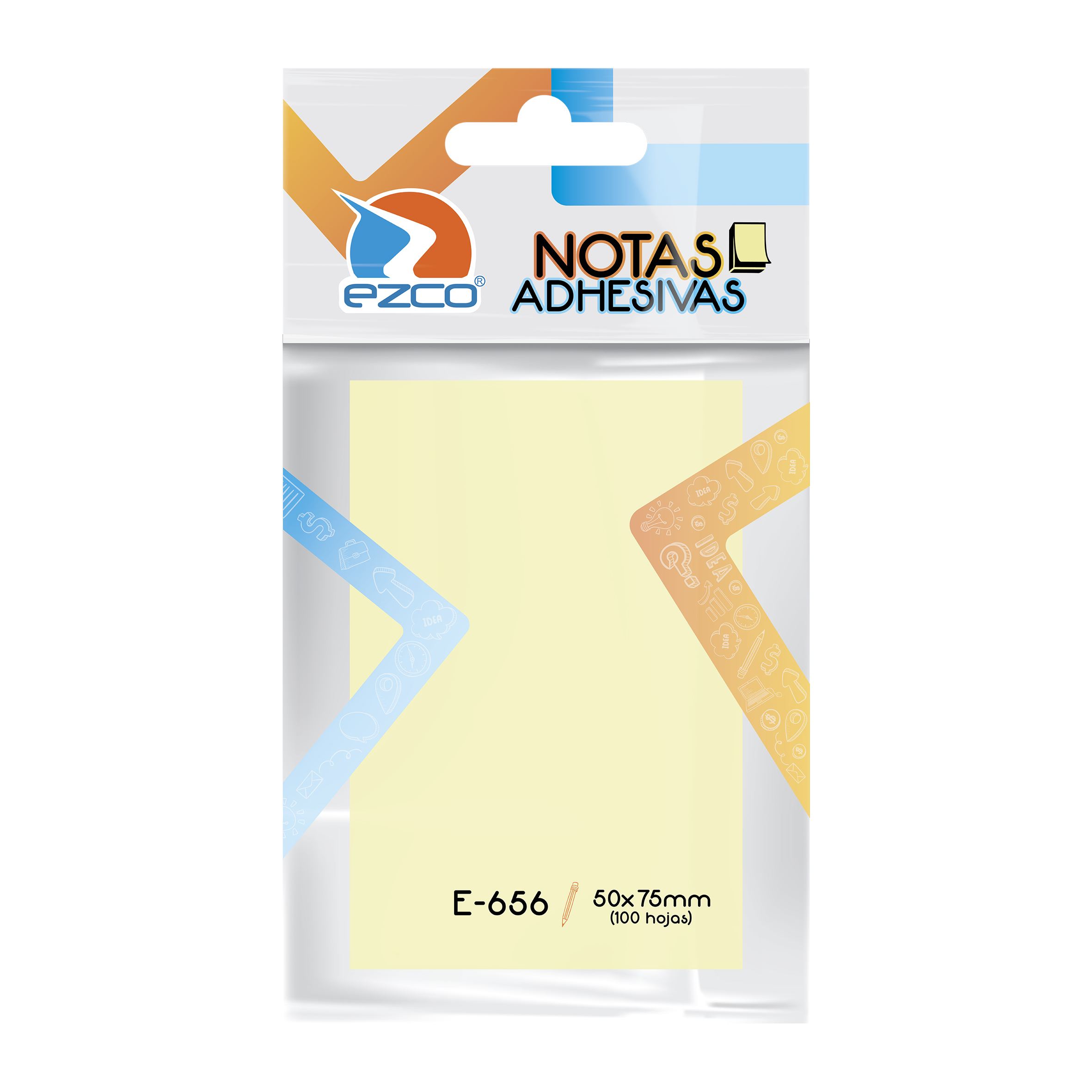  NOTA ADHESIVA EZCO E-656 AMARILLA 50X75 100 HOJAS