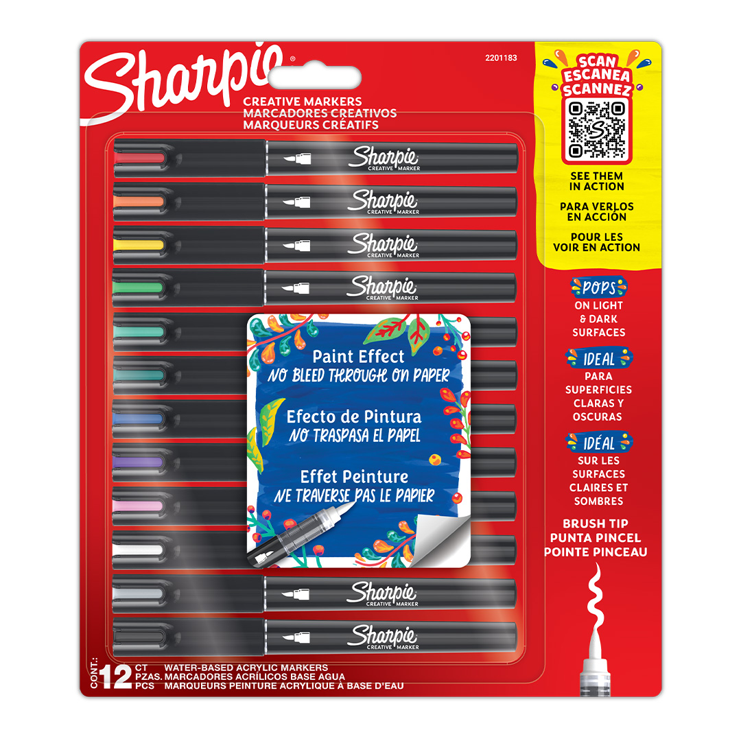  MARCADOR ACRILICO SHARPIE CREATIVE PUNTA  PINCEL X12