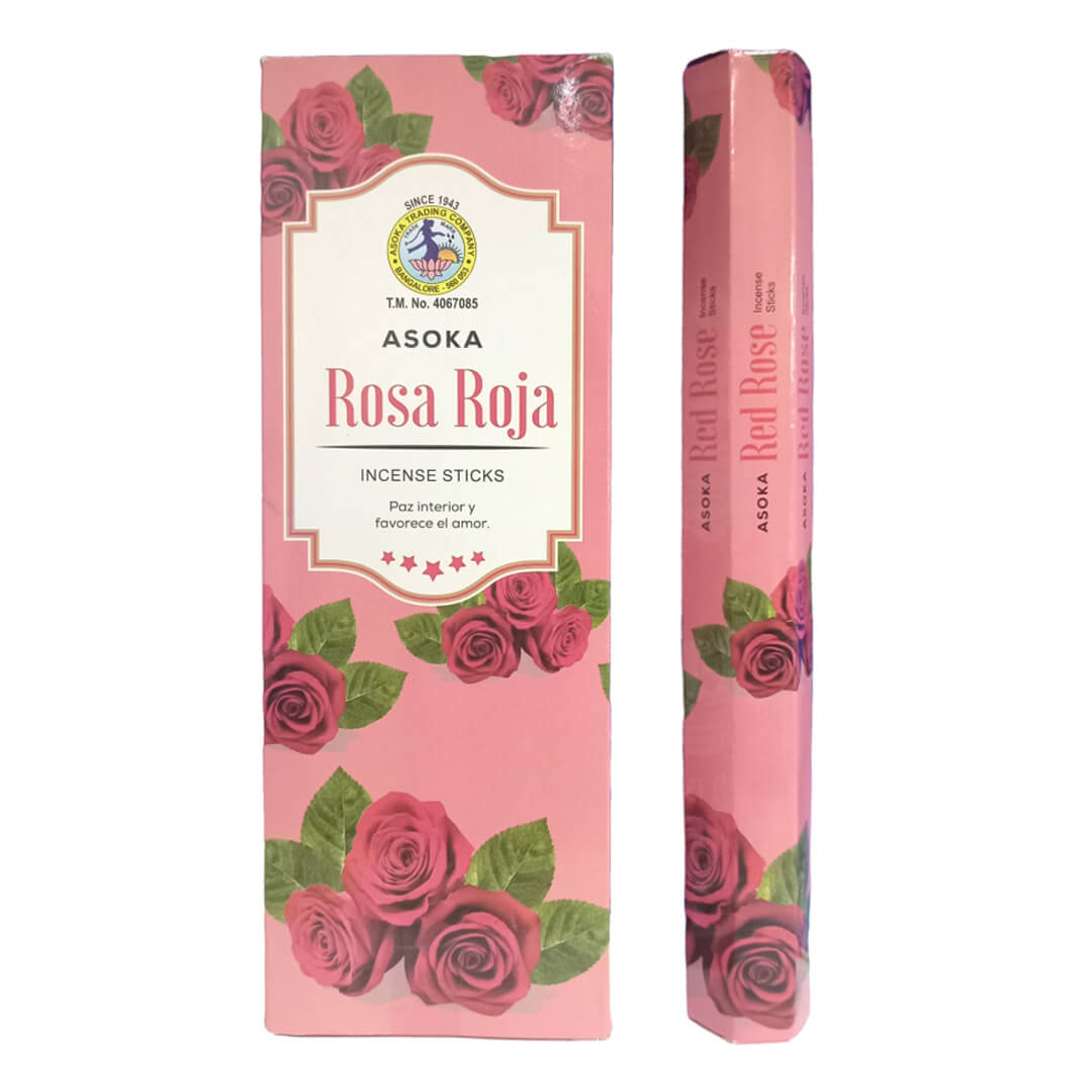  SAHUMERIO ASOKA HEXAGONAL X6 ROSA ROJA
