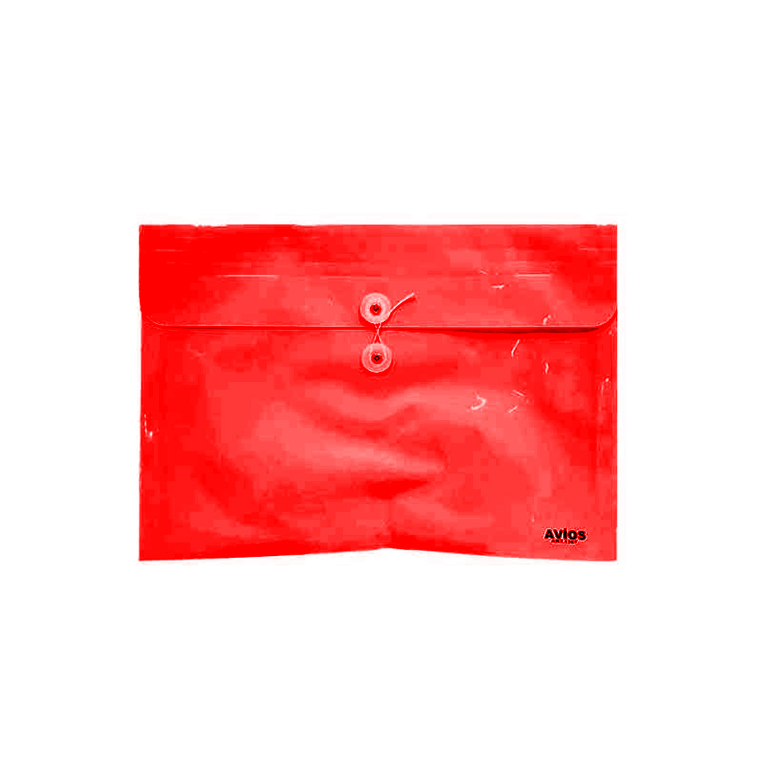 SOBRE PVC AVIOS CON HILO A4 ROJO X12
