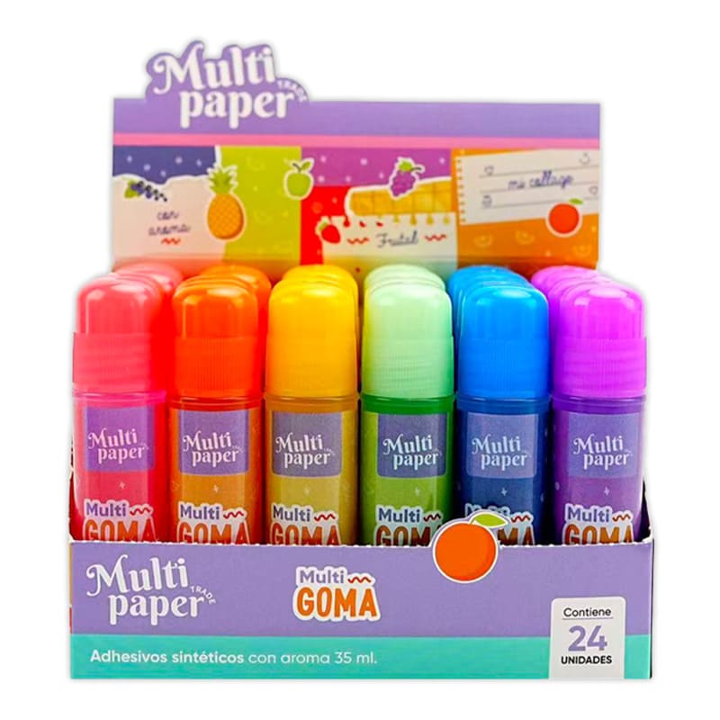  ADHESIVO SINTETICO MULTIPAPER 35ML  MULTIGOMA CON AROMA DISPLAY X24 UNIDADES