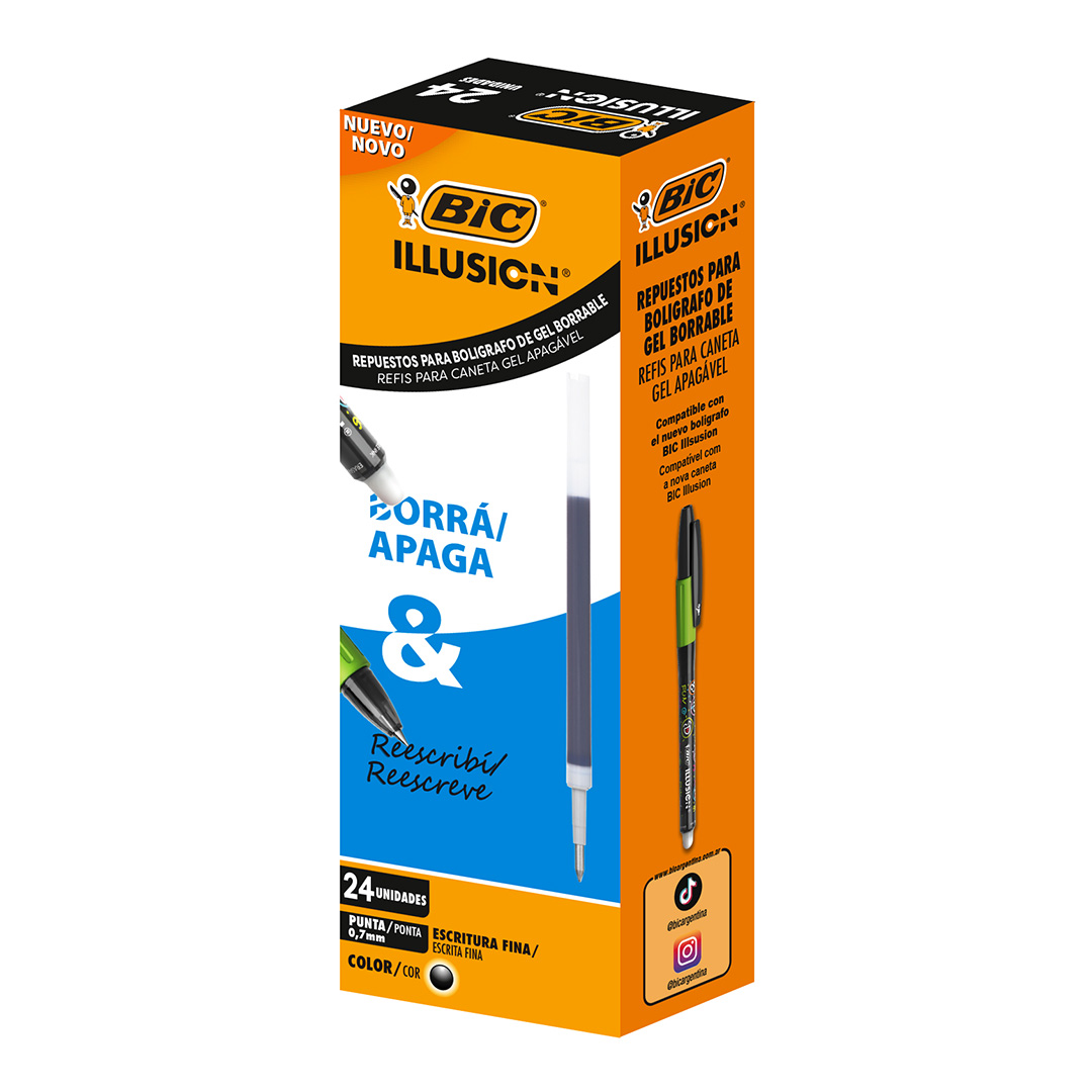  REPUESTO BORRABLE BIC ILLUSION X24 NEGRO