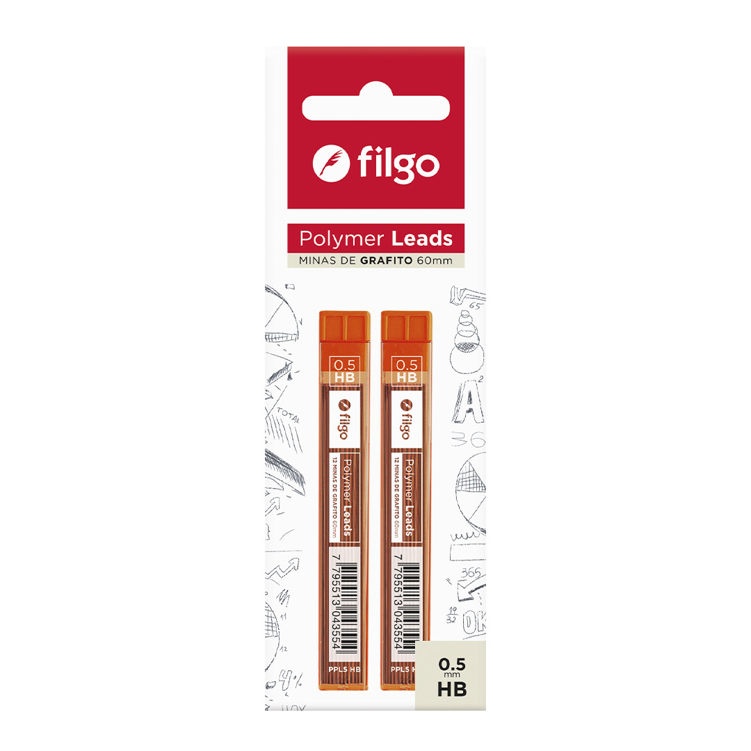  MINA LAPIZ MECANICO FILGO 0.5MM HB X2FLOW PACK