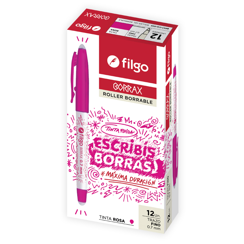  ROLLER BORRABLE FILGO BORRAX ROSA X12