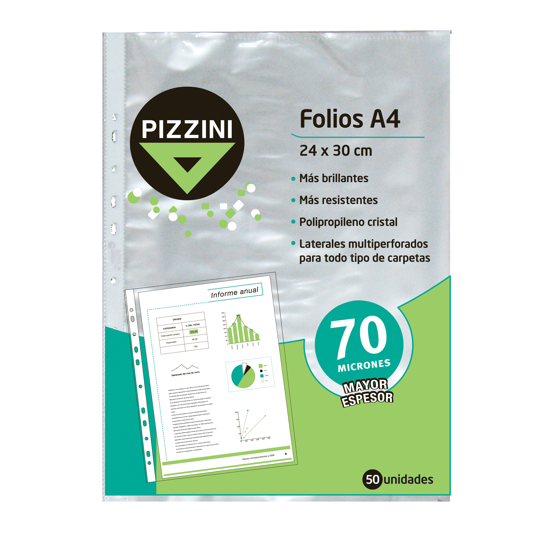  FOLIO A4 70 MICRONES PIZZINI X50