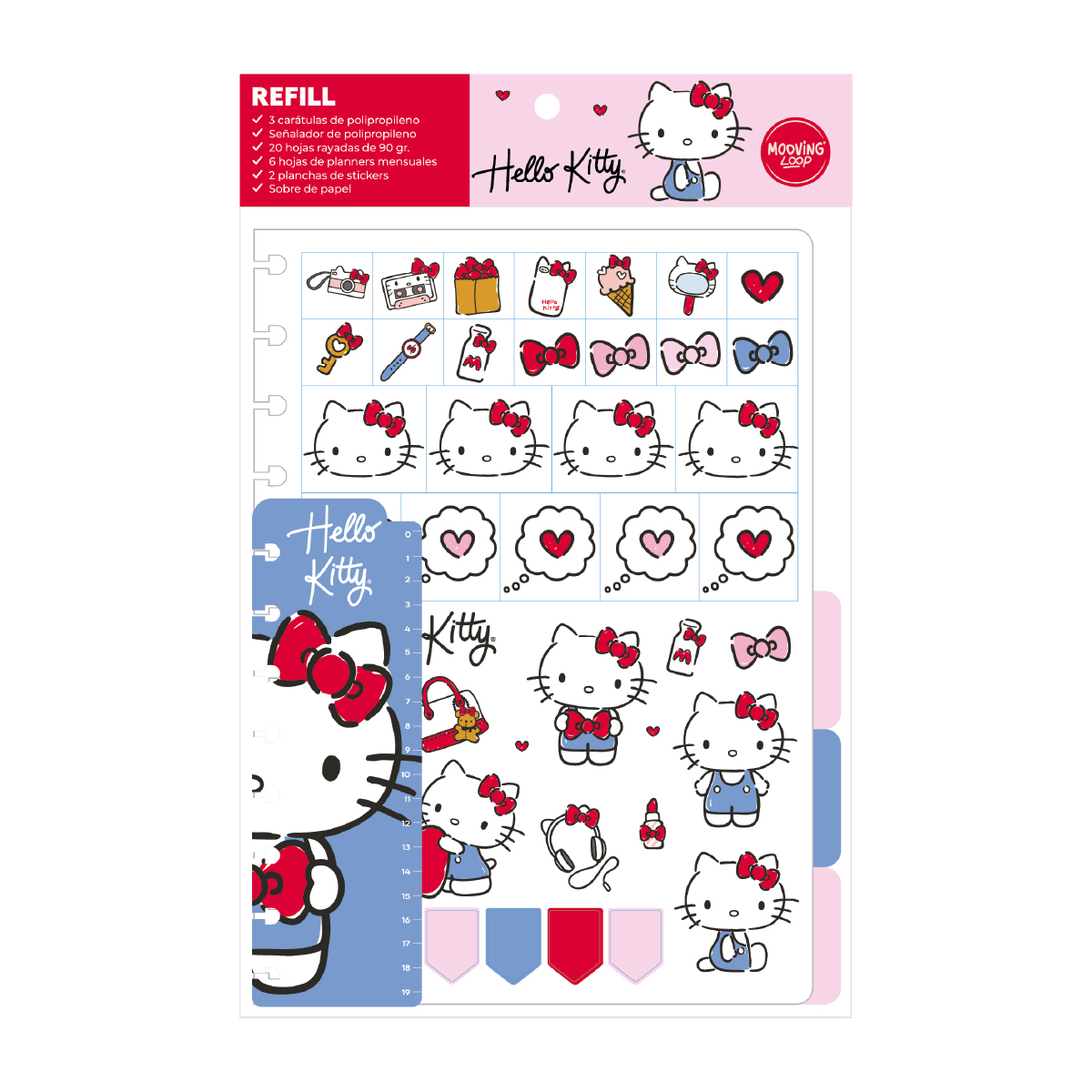  REPUESTO CUADERNO MOOVING LOOP CARTA;
HELLOKITTY