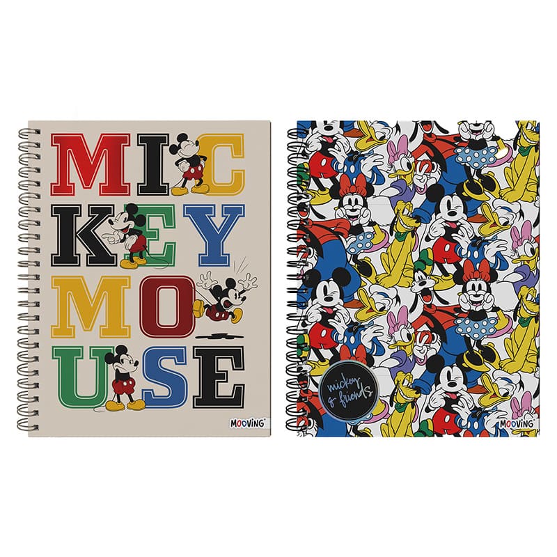  CUADERNO MOOVING A4 TAPA DURA 96 H   MICKEY AND FRIENDS RAYADO