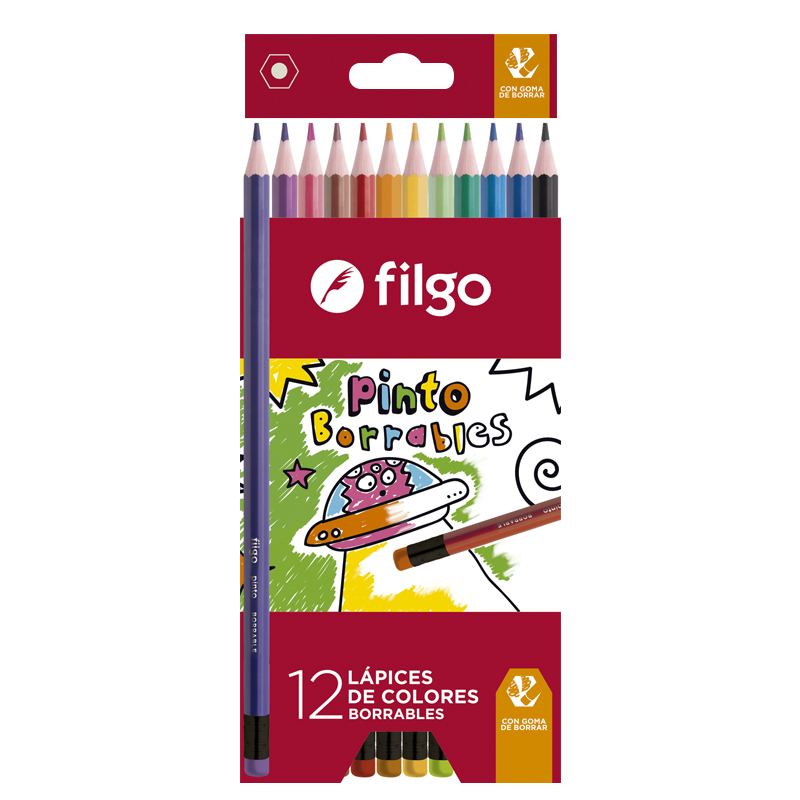  LAPIZ COLOR FILGO PINTO BORRABLE LARGO;
X12