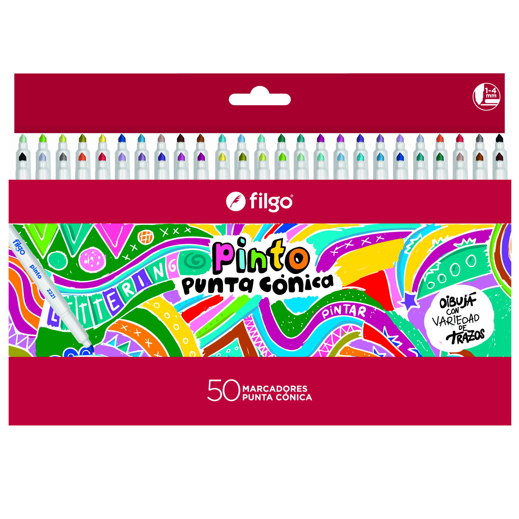  MARCADOR ESCOLAR FILGO PINTO 2221 CONIC X50