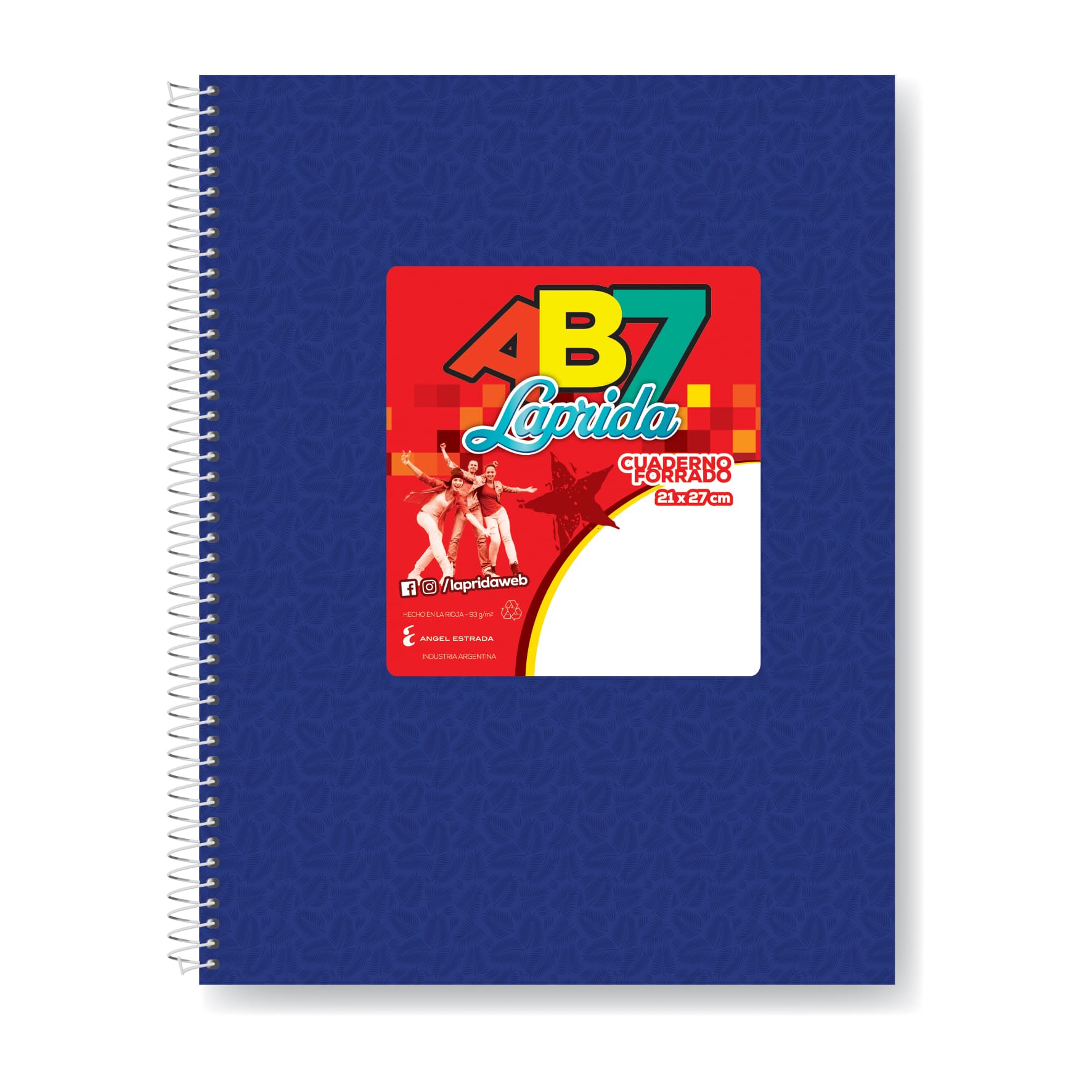  CUADERNO LAPRIDA 21X27 AB7 AZUL 60H  CUADRICULADO