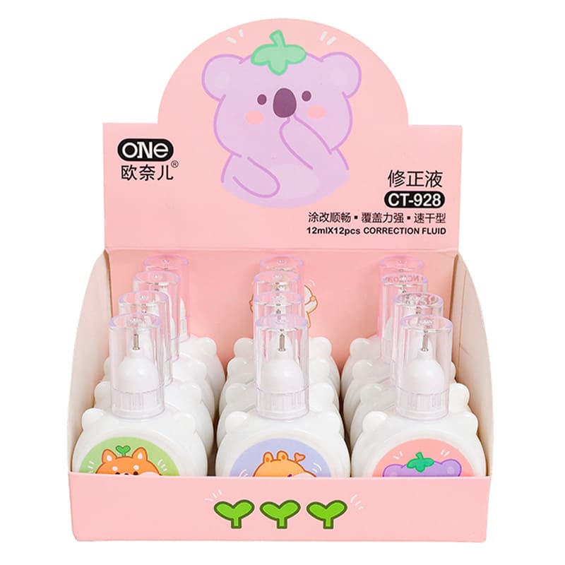  CORRECTOR MULTIPAPER LAPIZ 12ML CUTE  ANIMALS DISPLAY X12