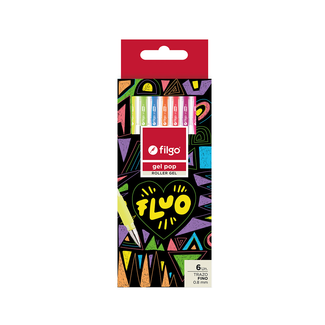  ROLLER GEL FILGO POP BLISTER X6 COLORES FLUO