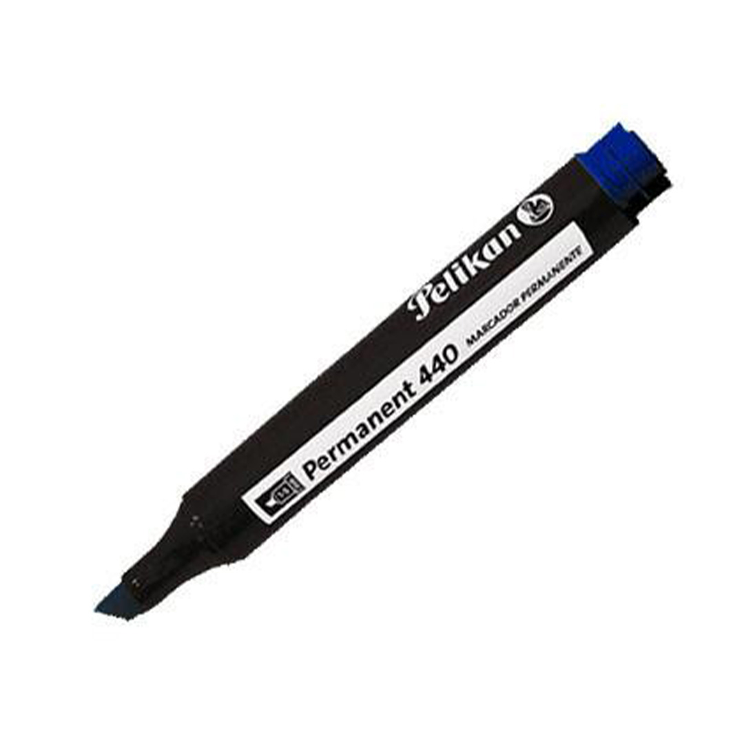  MARCADOR PERMANENTE PELIKAN 440 PUNTABISELADA AZUL X10