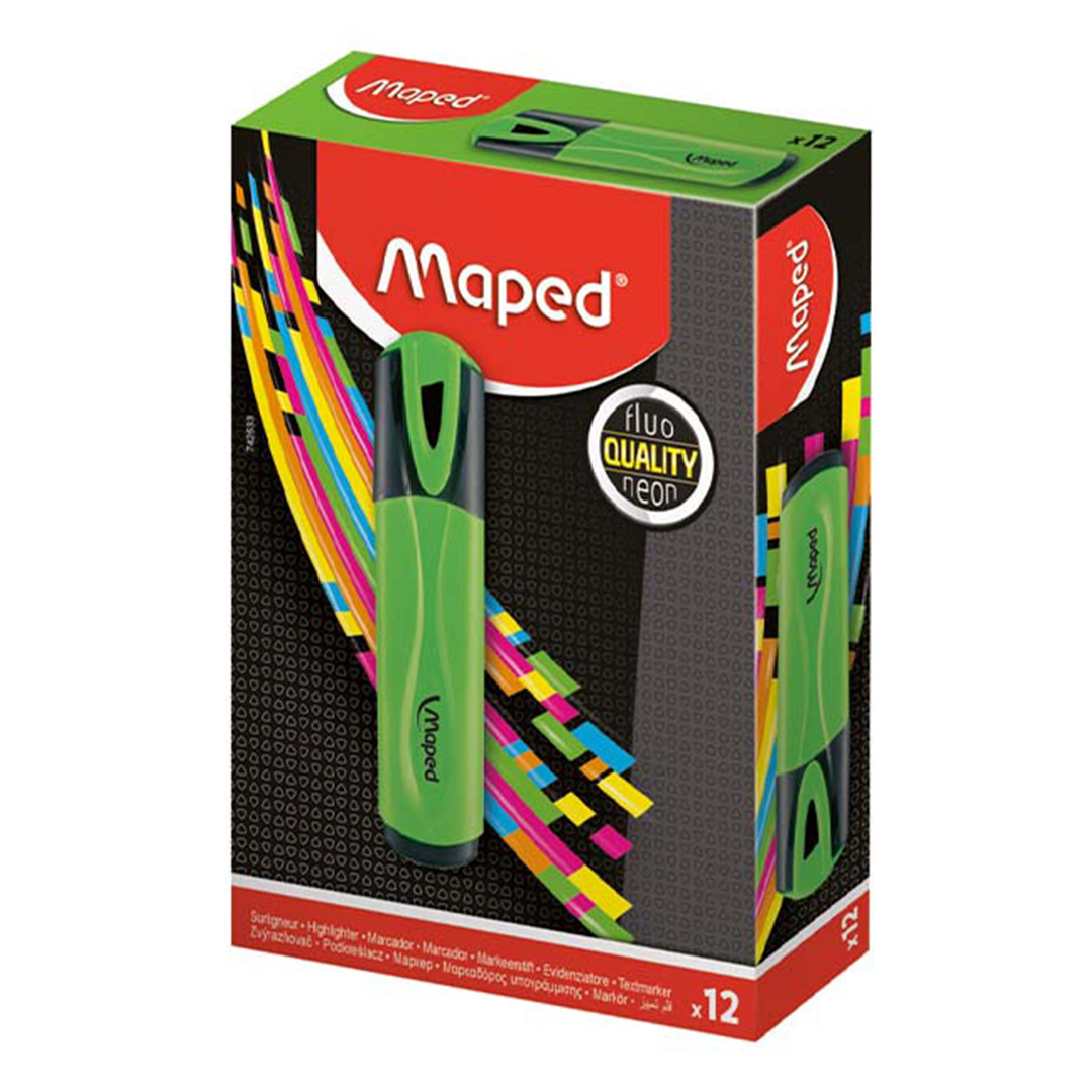  RESALTADOR CHATO MAPED X12 FLUO VERDE