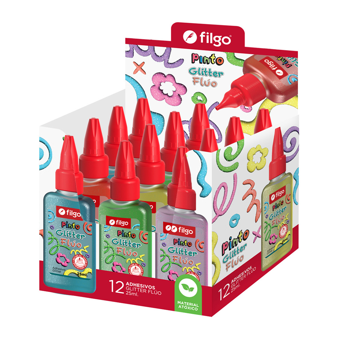  ADHESIVO GLITTER FILGO 25ML FLUO X12