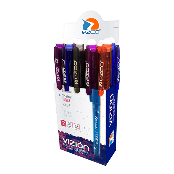  ROLLER BORRABLE EZCO VIZION 0.7MM AZUL;
X12