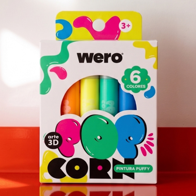  MARCADOR WERO POP CORN PAINT CON  TEXTURA X6 COLORES