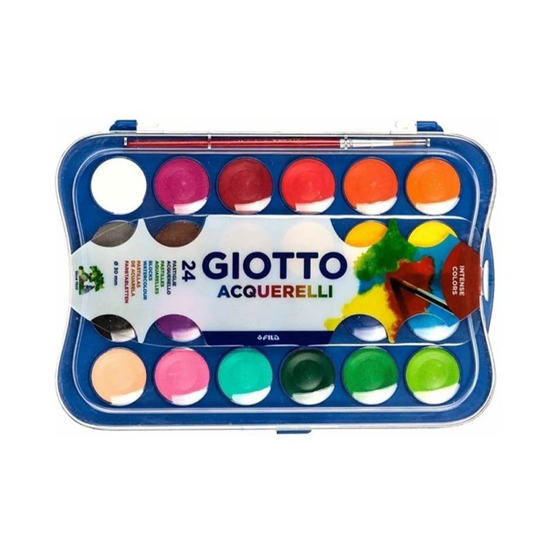  ACUARELA GIOTTO ESTUCHE RIGIDO 24  COLORES + PINCEL