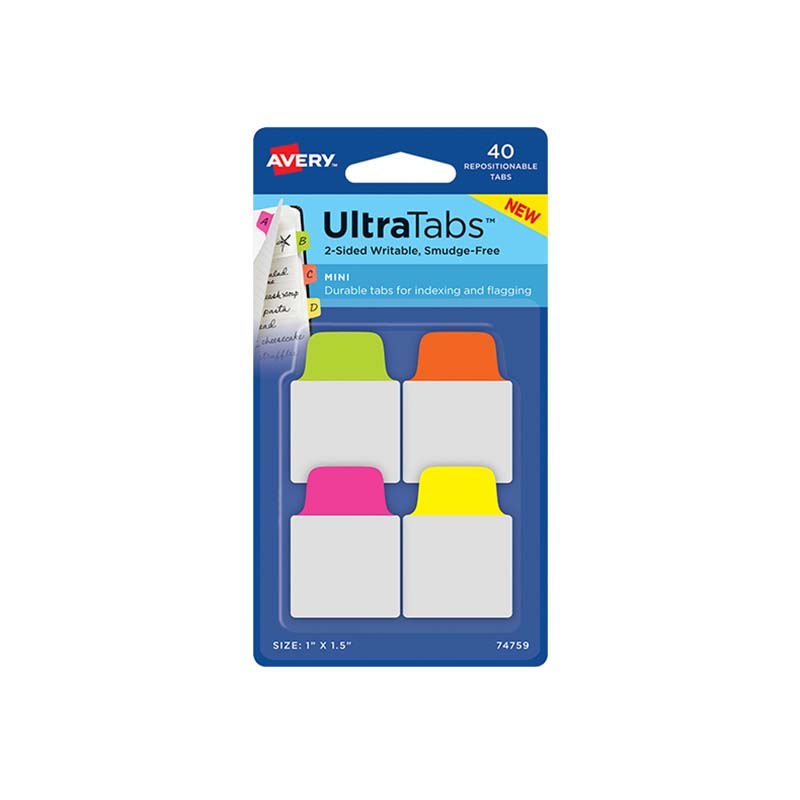  BANDERITA REPOSICIONABLE AVERY FLUO MINI  X40 SURT