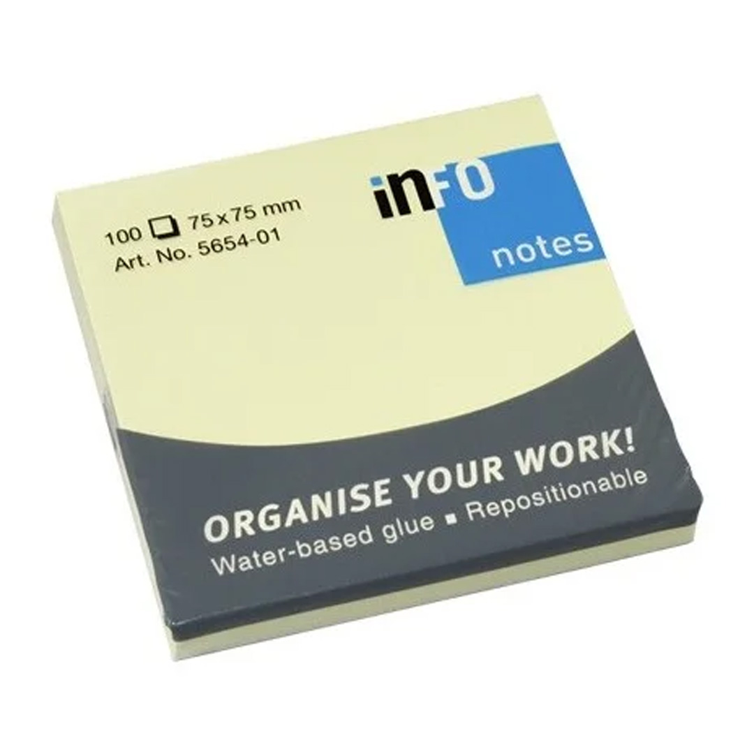  NOTA ADHESIVA INFONOTES 75X75 100 HOJAS AMARILLA