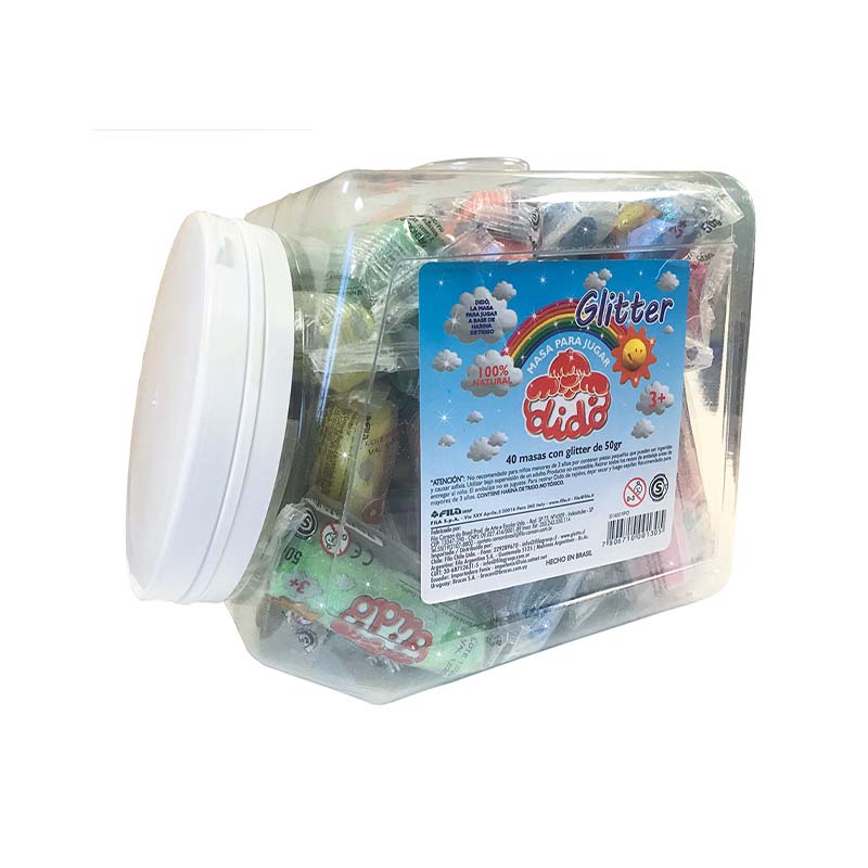  MASA MODELAR DIDO 50GR GLITTER POTE X40 SURTIDO