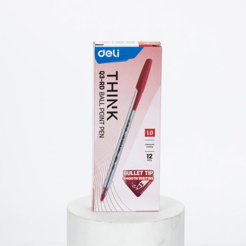  BOLIGRAFO DELI THINK EXTRA SMOOTH 1  MILIMETRO ROJO CAJA X12