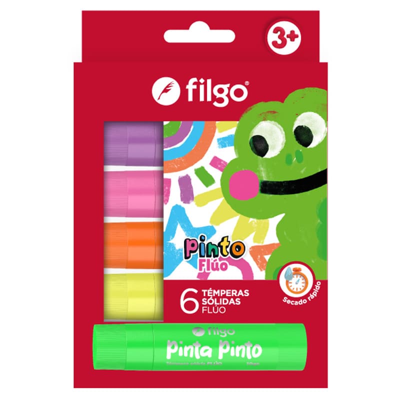  TEMPERA FILGO SOLIDA PINTO FLUO ESTUCHE X6