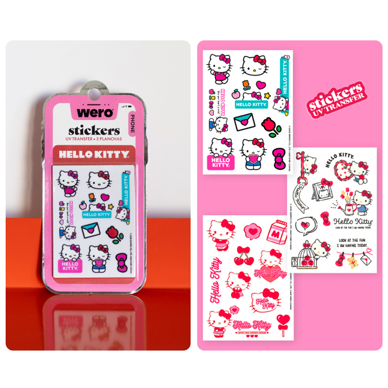  STICKERS TELEFONO WERO HELLO KITTY 3  PLANCHAS UV TRANSFER