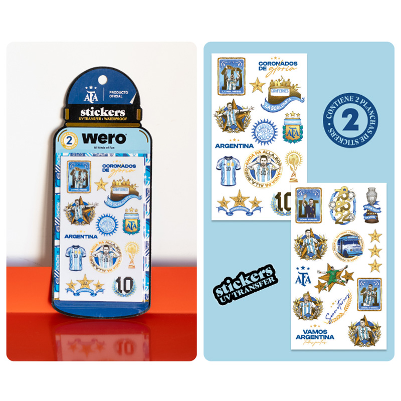  STICKERS BOTELLA WERO AFA 2 PLANCHAS UV TRANSFER