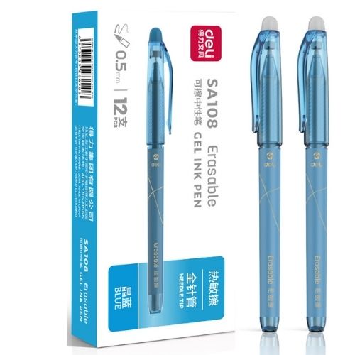  ROLLER BORRABLE DELI 05 MILIMETRO AZUL;
TINTA AZUL ESTUCHE X12