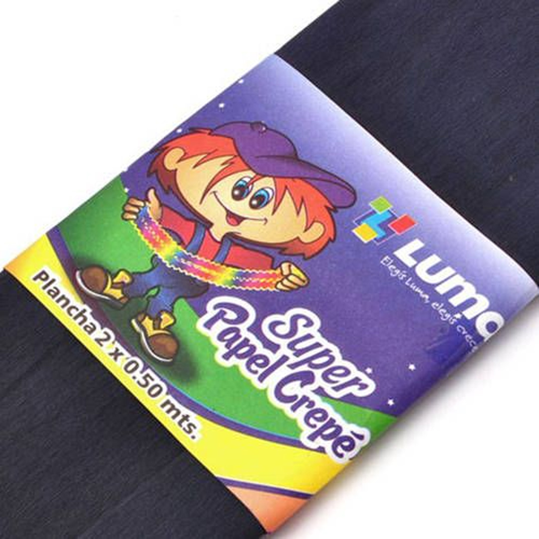  PAPEL CREPE LUMA 2 X 0.5 NEGRO X10H