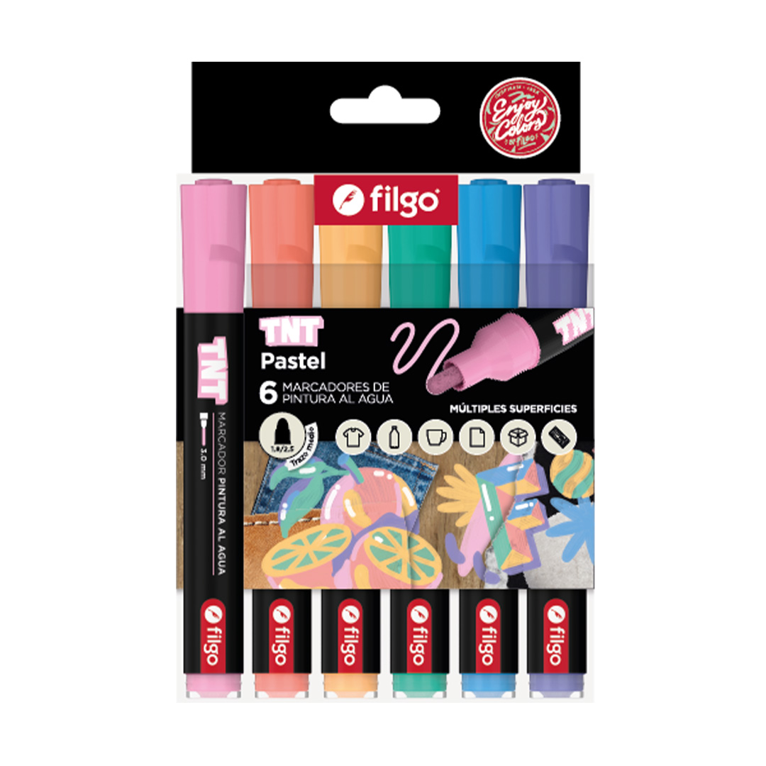  MARCADOR PINTURA FILGO TNT 3MM BLISTER;
X6 PASTEL