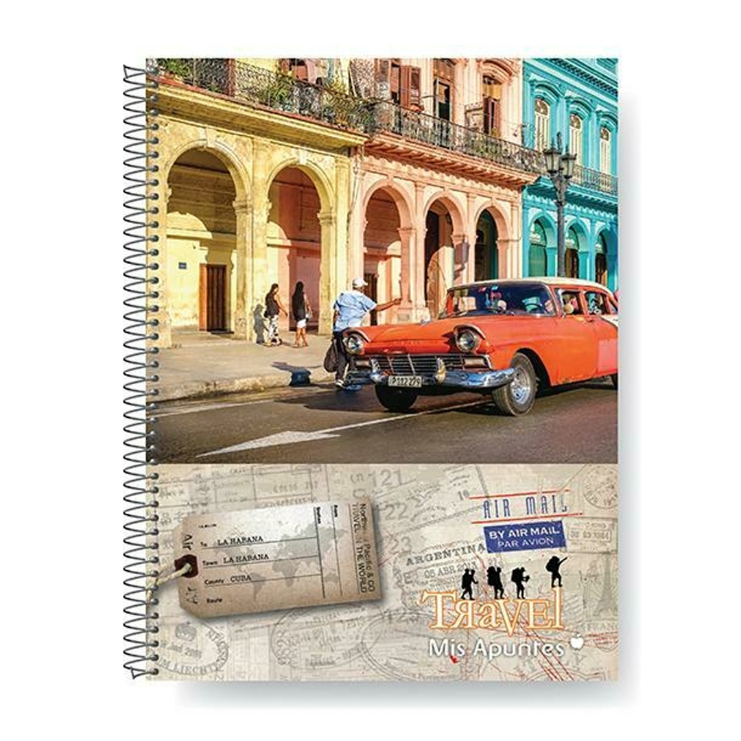  CUADERNO MIS APUNTES 29/7 TRAVEL TAPAFLEXIBLE ESPIRAL 80 HOJAS RAYADO