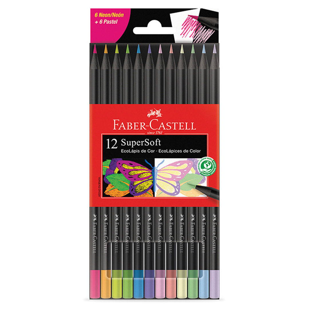 LAPIZ COLOR FABER SUPER SOFT NEON-PASTEL  X12