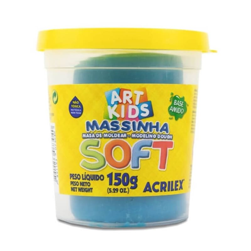  MASA MODELAR SOFT ACRILEX POTE 150G  AZUL X6