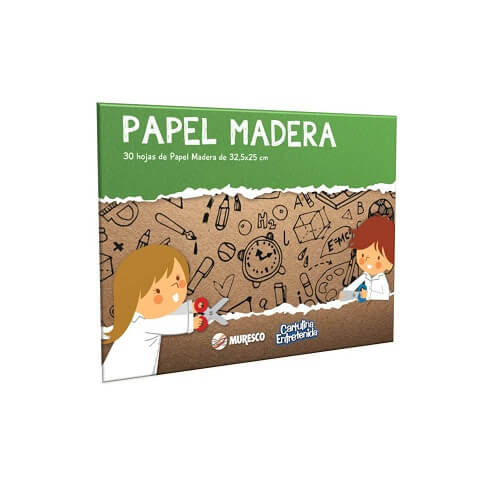 BLOCK CARTULINA ENTRETENIDA MURESCO  PAPEL MADERA