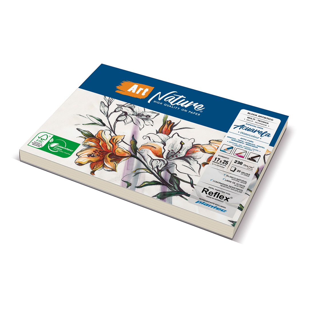  BLOCK DE DIBUJO ART NATURE PLANTEC 230GR  17X25 X20 HOJAS