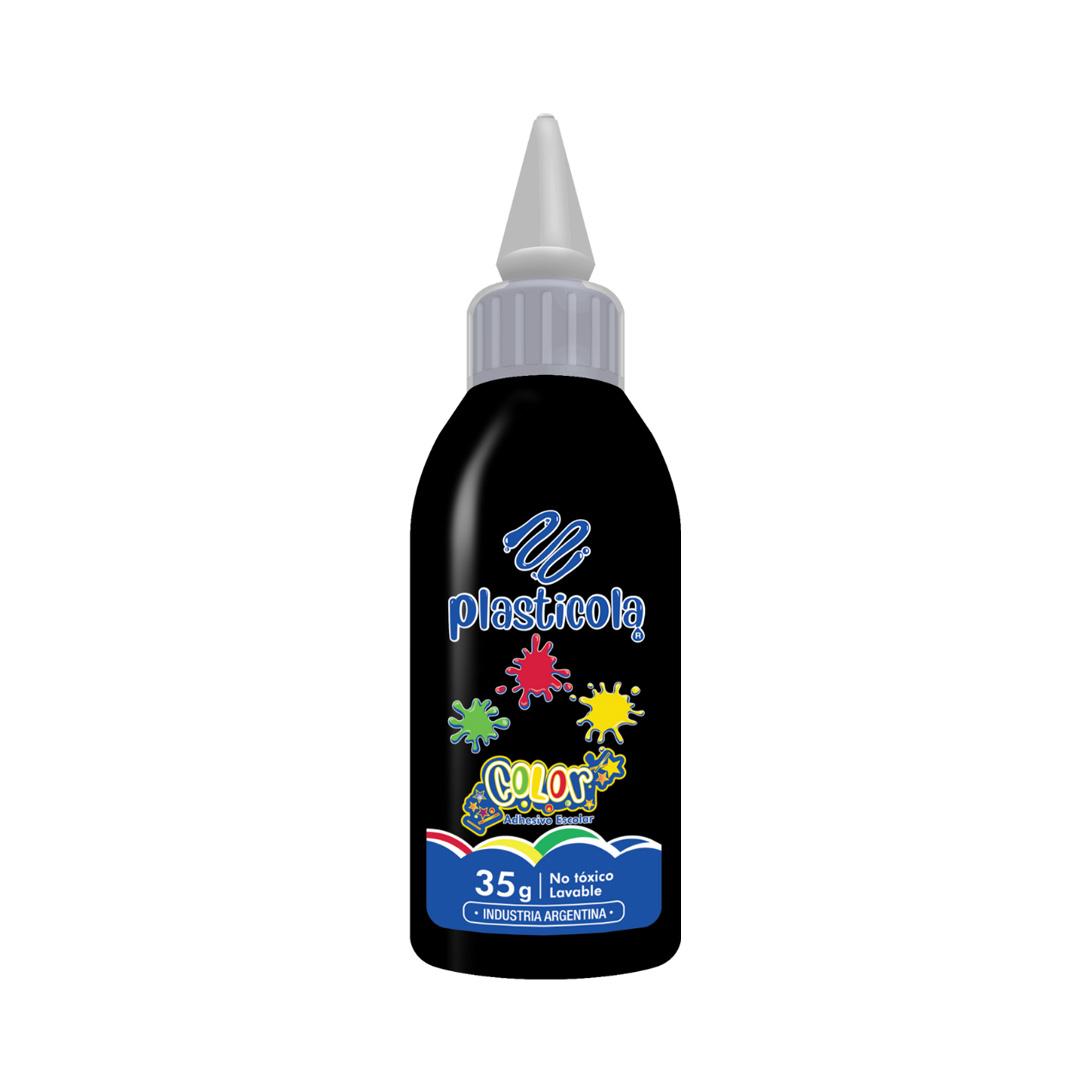  ADHESIVO COLOR PLASTICOLA 35GR NEGRO X12