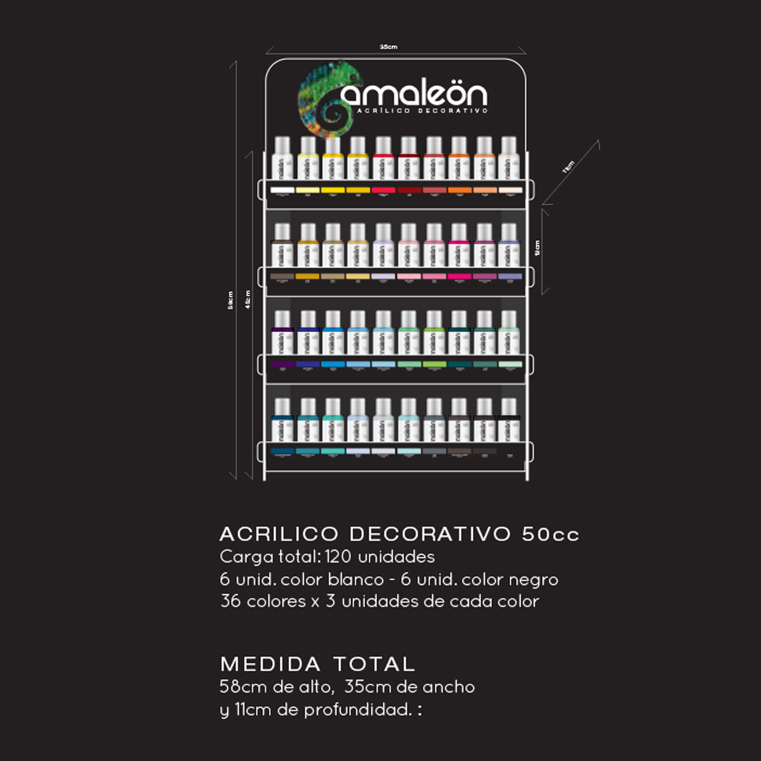  EXHIBIDOR ACRILICO CAMALEON X 120;
SURTIDO