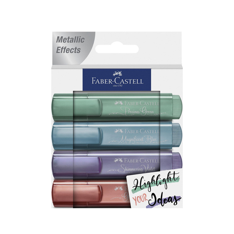  RESALTADOR CHATO FABER 46 BLISTER X4  METALICOS PASTEL