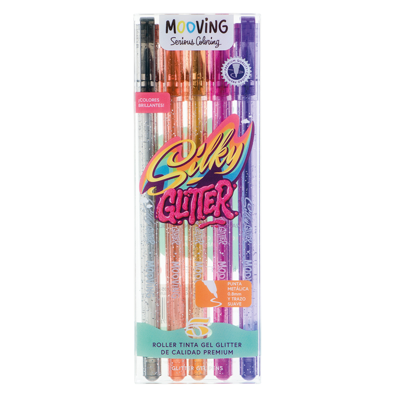  ROLLER GEL MOOVING GLITTER X5
