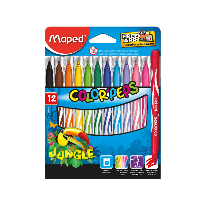  MARCADOR ESCOLAR MAPED JUNGLE X12
