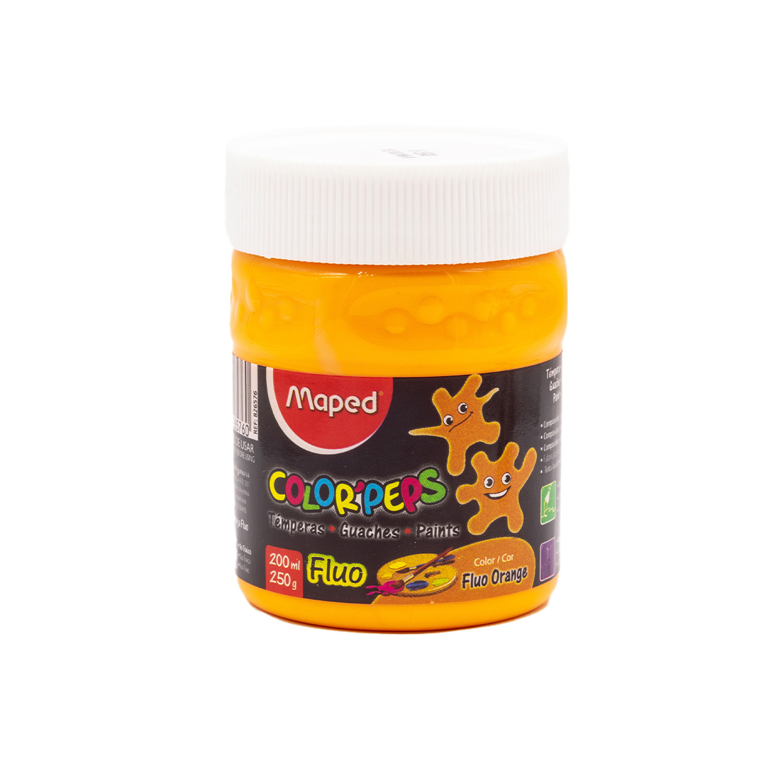  TEMPERA MAPED FLUO POTE 250G NARANJA