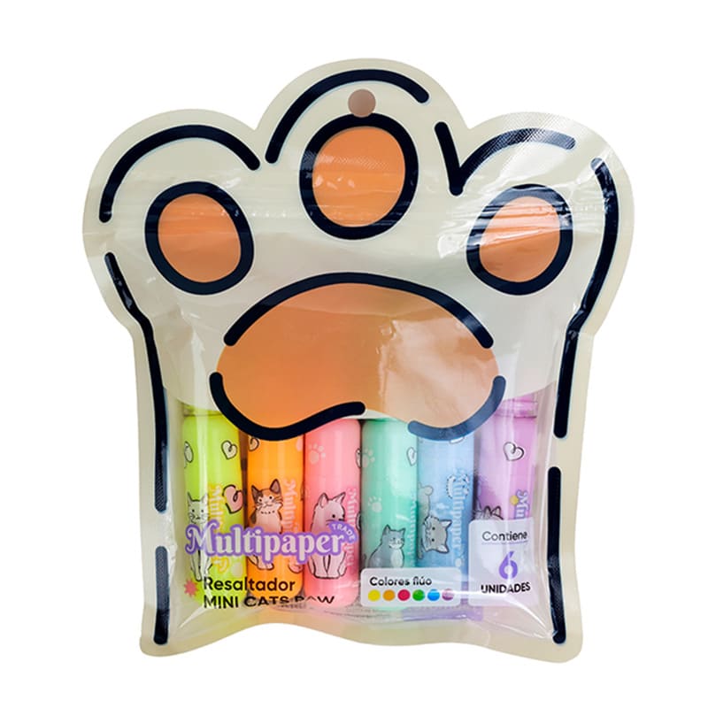  RESALTADOR MINI MULTIPAPER CATS PAW FLUO X6