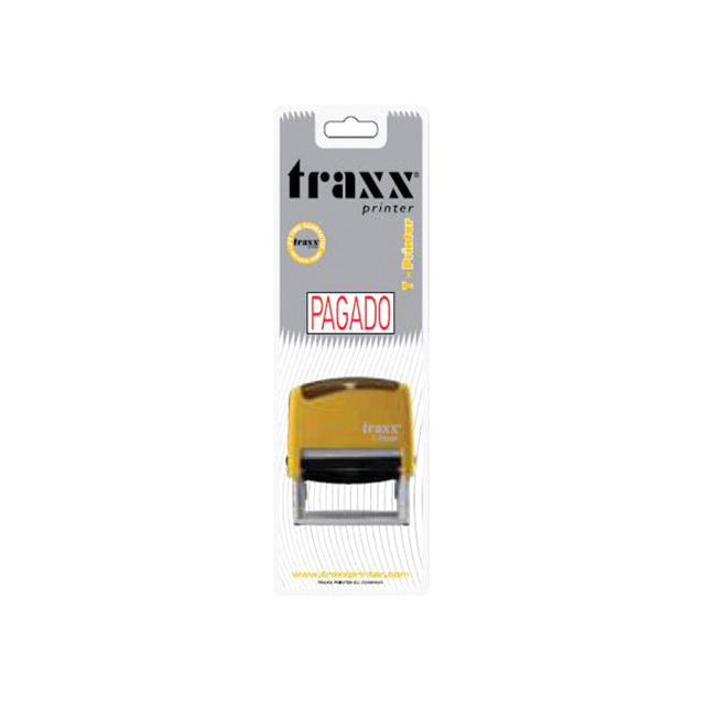  SELLO AUTOMATICO TRAXX PAGADO 14X38MMTINTA ROJA