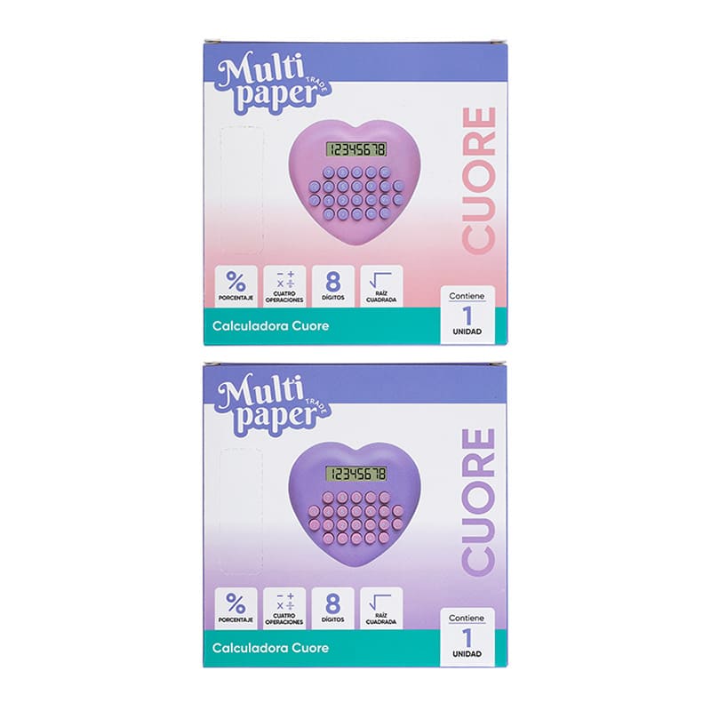 CALCULADORA MULTIPAPER ESCOLAR 8 DIGITOS  CUORE