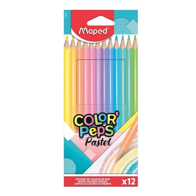  LAPIZ COLOR MAPED LARGOS PASTEL X12