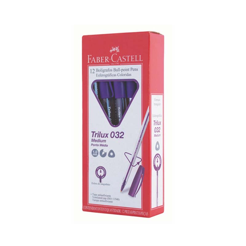  BOLIGRAFO FABER TRILUX 032 X12 VIOLETA