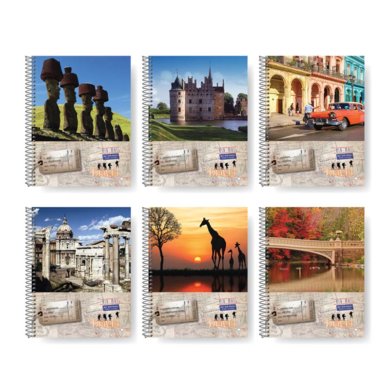  CUADERNO MIS APUNTES 29.7 TRAVEL 18 TAPA  DURA ESPIRAL 150 HOJAS CUADRICULADO